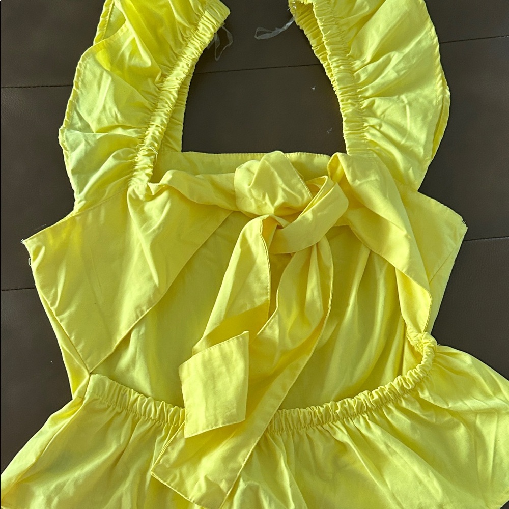 Yellow Ruffled Tank Top - Picture 2 of 7